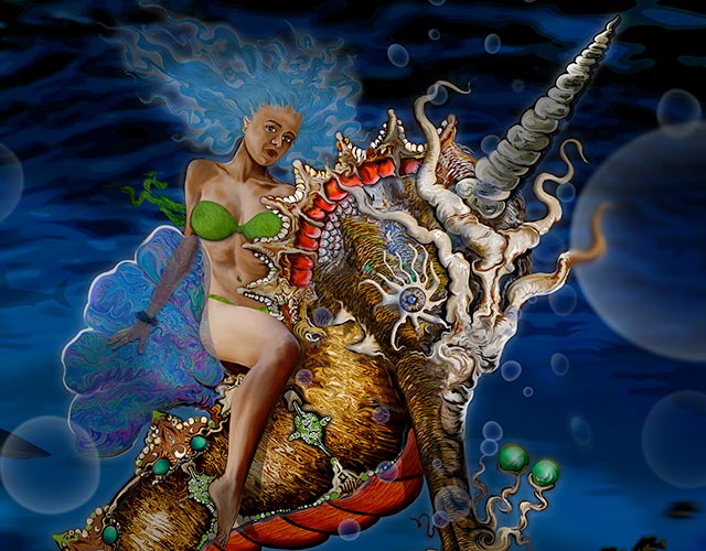 Aquatic Goddess Painting by Doug LaRue