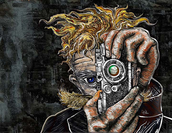Retro Hipster Selfie art by Doug LaRue