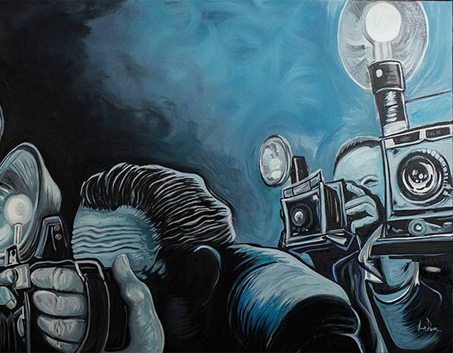 Ringside Press Oil Painting by Doug LaRue