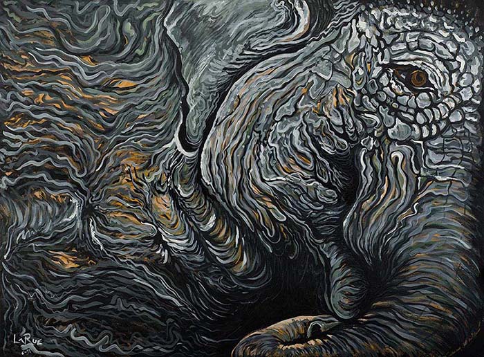 Waking Elephant Painting By Doug LaRue